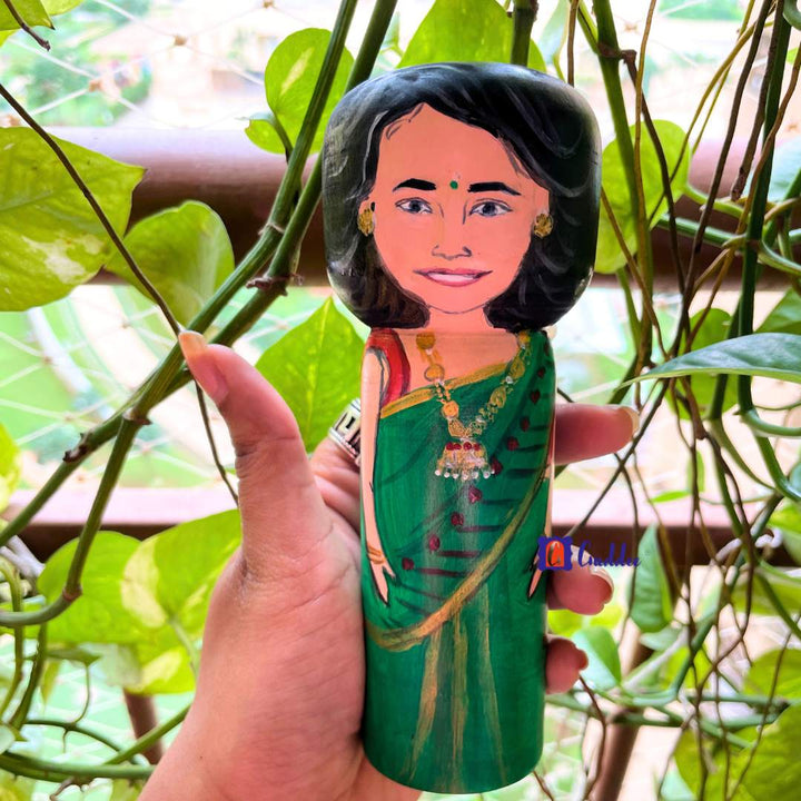 Personalised Hand painted wooden Doll - Female - Large