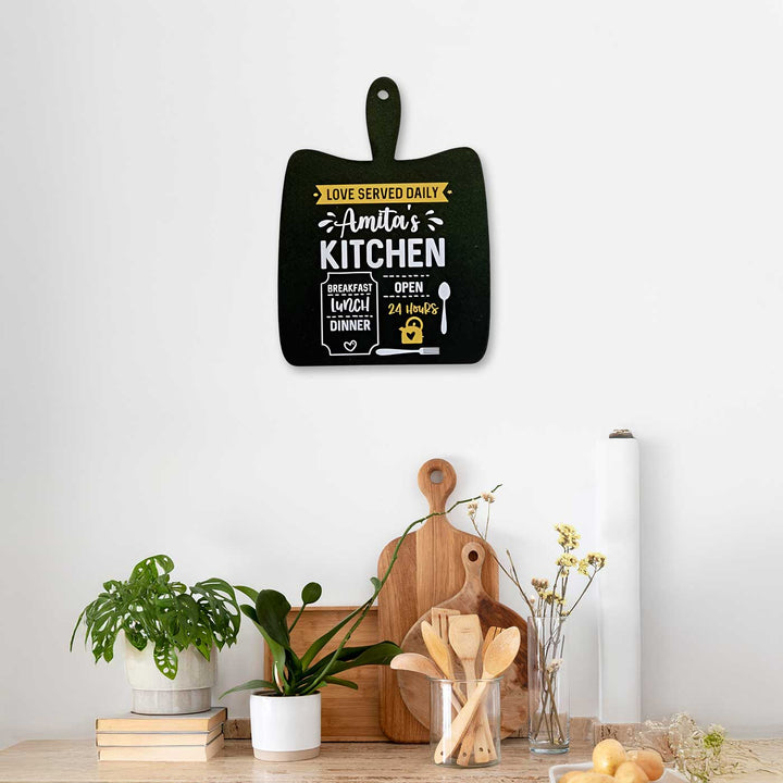 Personalized Decoupage Love Served Daily MDF Wood Decorative Plaque