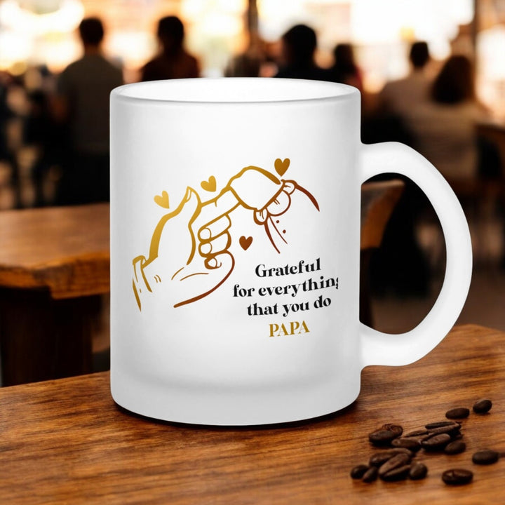 Printed Father Theme Glass Mug