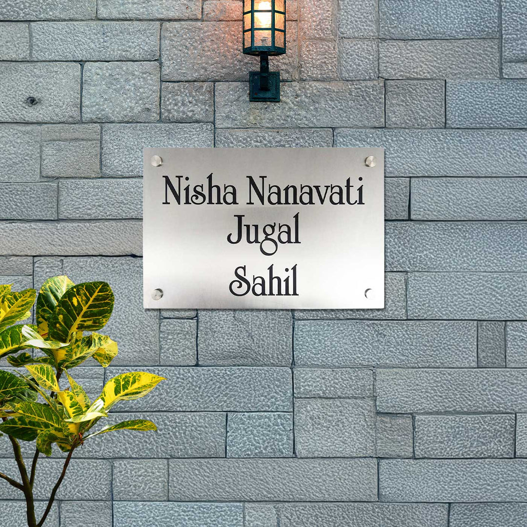 Personalized Engraved Minimalist Stainless Steel Name Plate