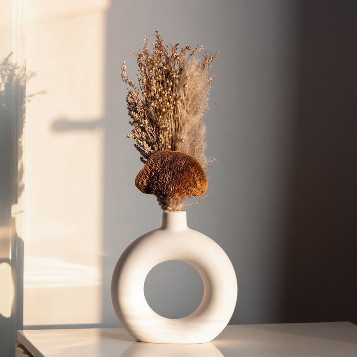 Handmade White Boho Latte Dried Flower Bunch