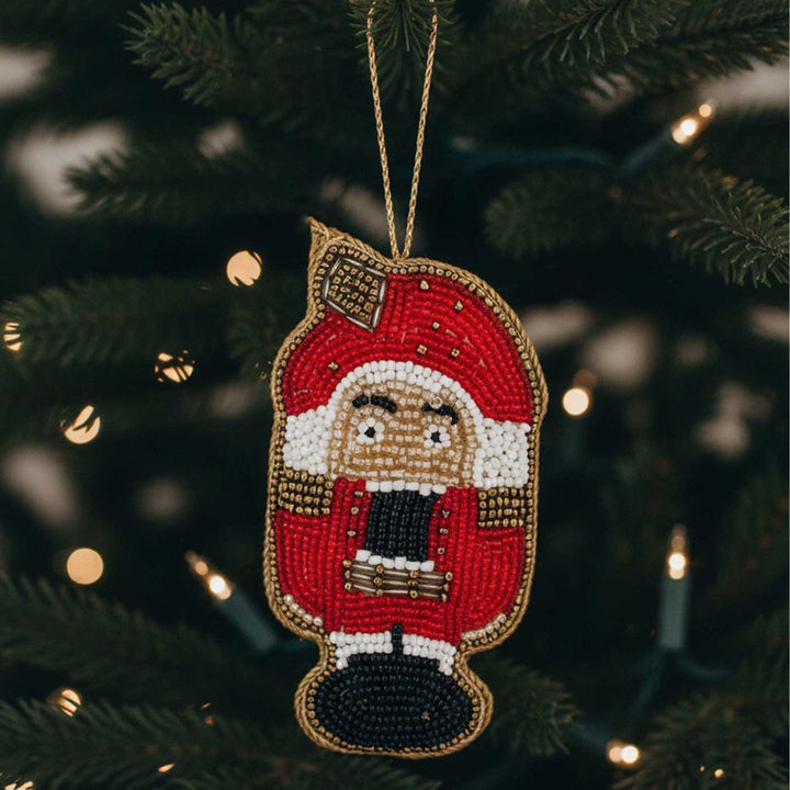 Nutcracker Red Cotton Premium Zardozi Ornament