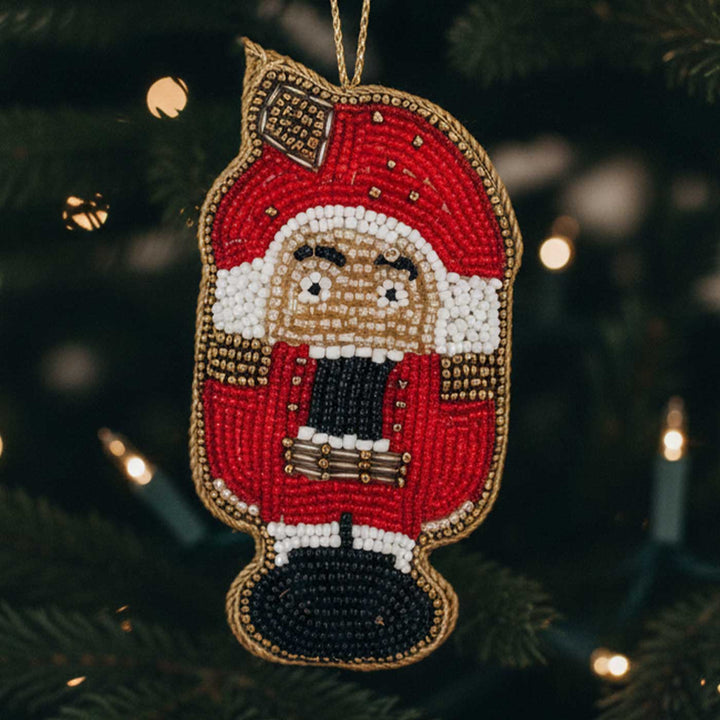 Nutcracker Red Cotton Premium Zardozi Ornament