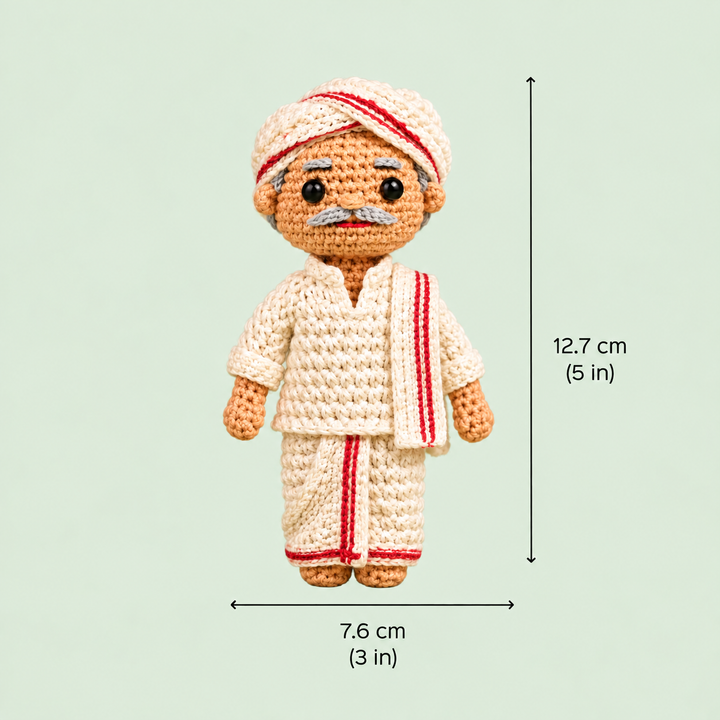 "Old Couple" Themed Crochet Doll For Golu/Festive Decor | Set Of 2