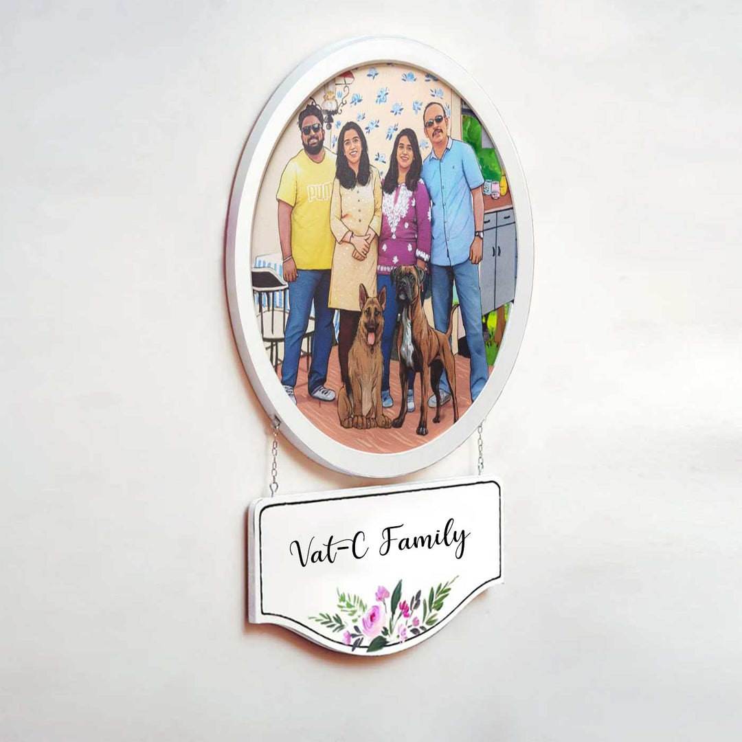 Photo Caricature Hanging Name Plate