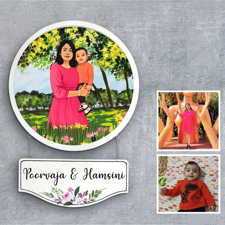 Photo Caricature Hanging Name Plate