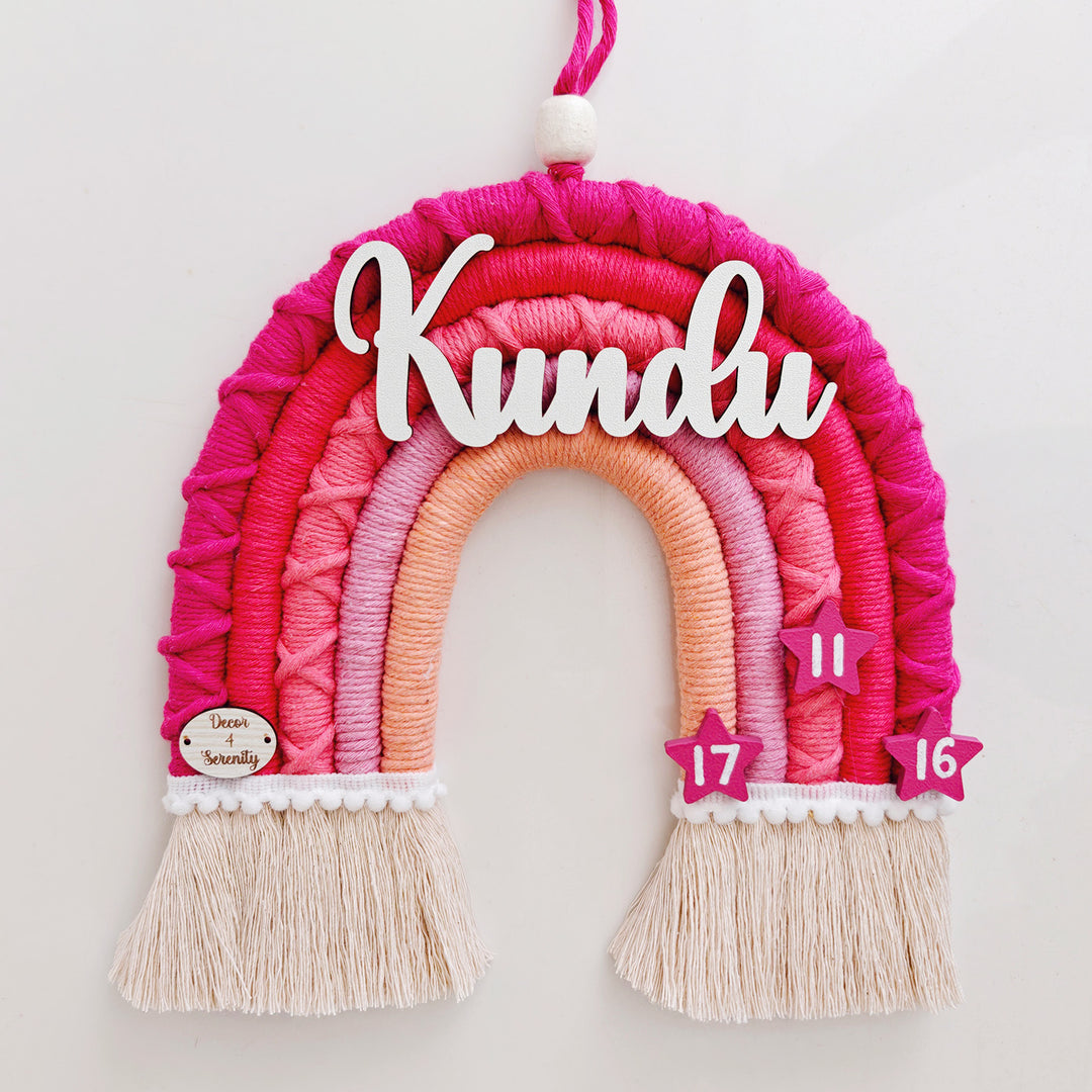 Macrame Rainbow Personalized Kids' Nameplate