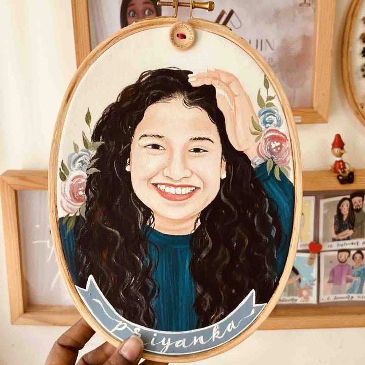 Photo Caricature Oval Hoop Frame