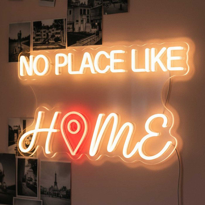 Handmade "No Place Like Home" Neon Light Sign Board for Home decor