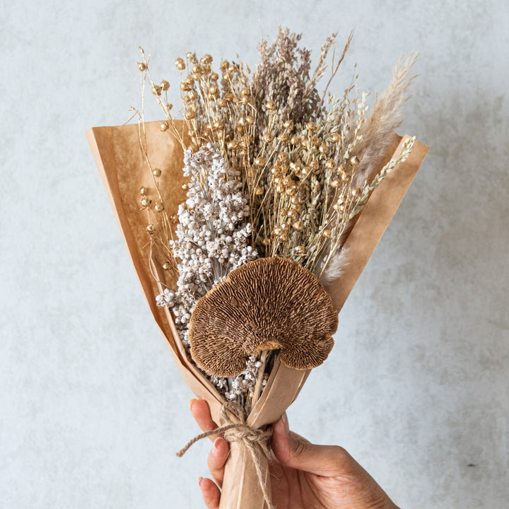 Handmade White Boho Latte Dried Flower Bunch