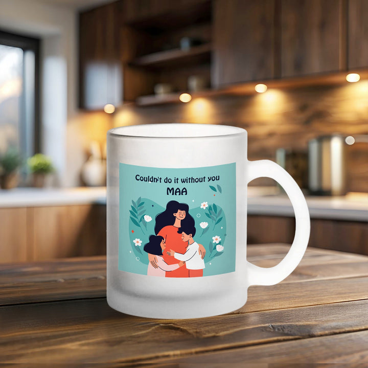 Printed Mother And Children Theme Glass Mug