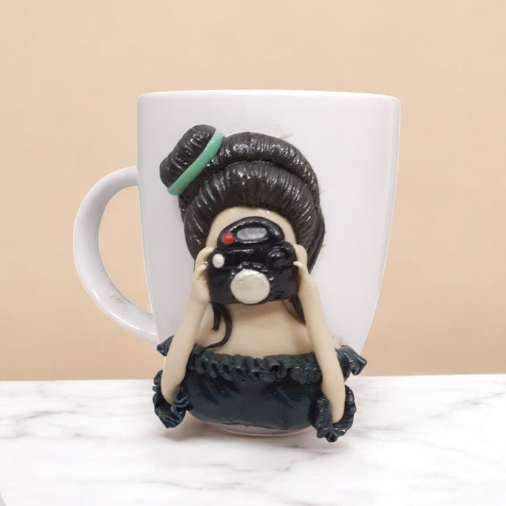 Handmade Polymer Clay Photography Theme Ceramic Mug