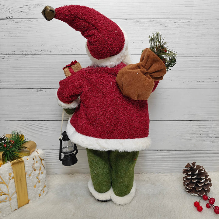 25 Inch | Evergreen Lantern Santa Figurine