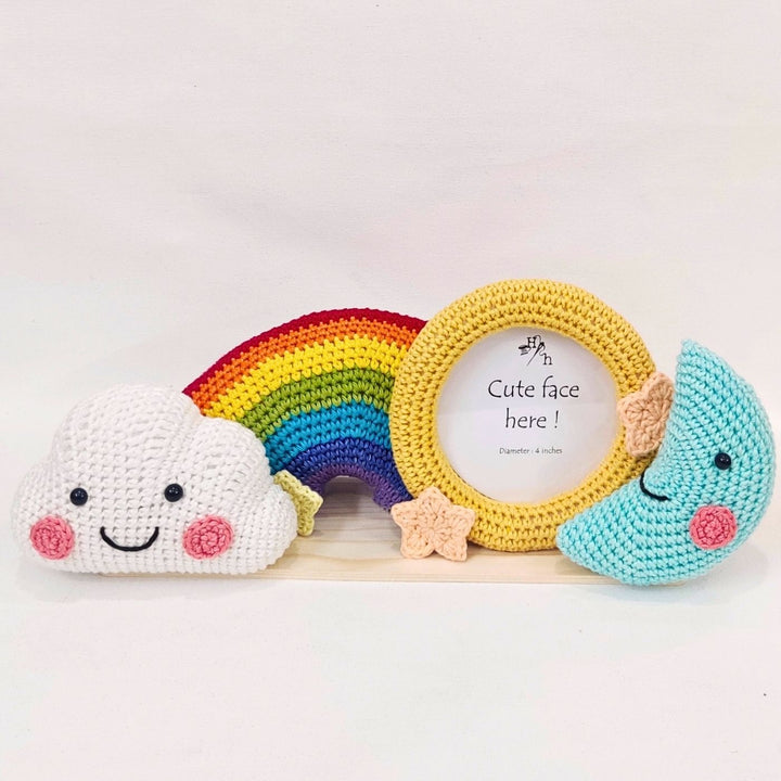 Handmade Crochet Rainbow Photo Frame for Kids