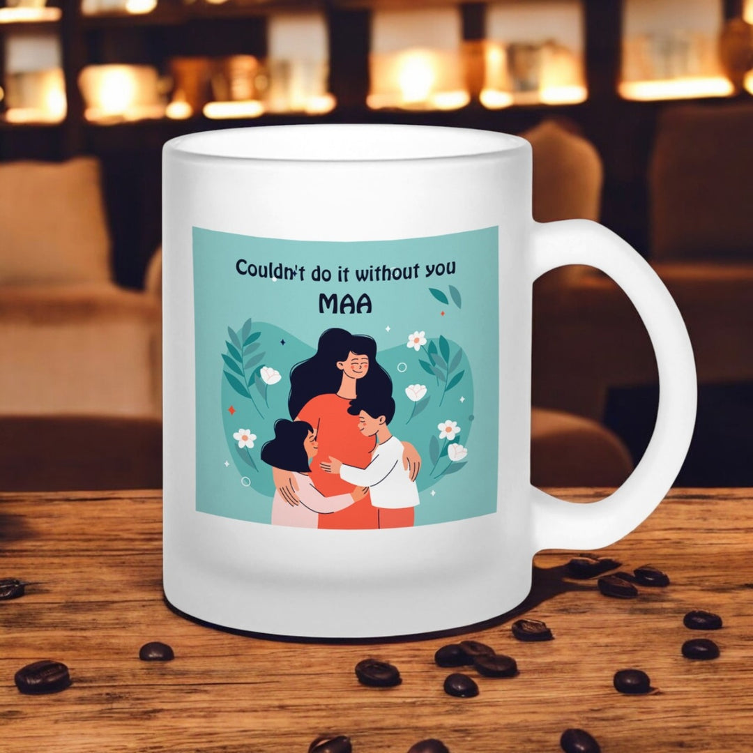 Printed Mother And Children Theme Glass Mug