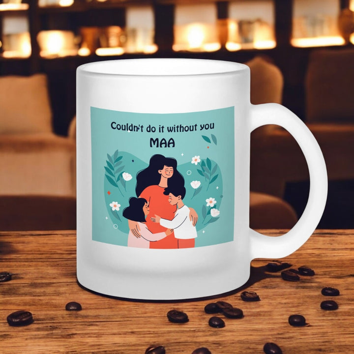Printed Mother And Children Theme Glass Mug