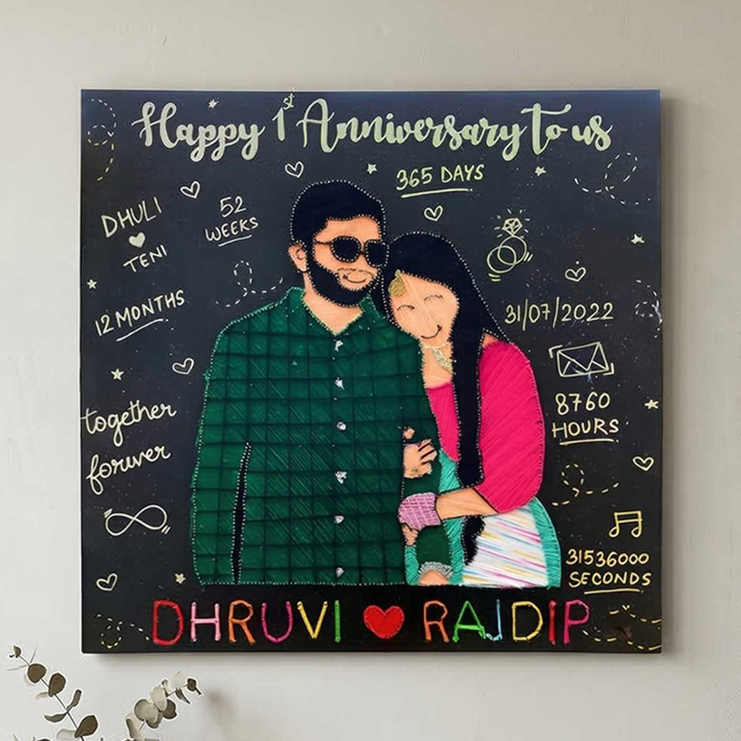 Photo Personalized String Art Woven Together Wooden Name Plate