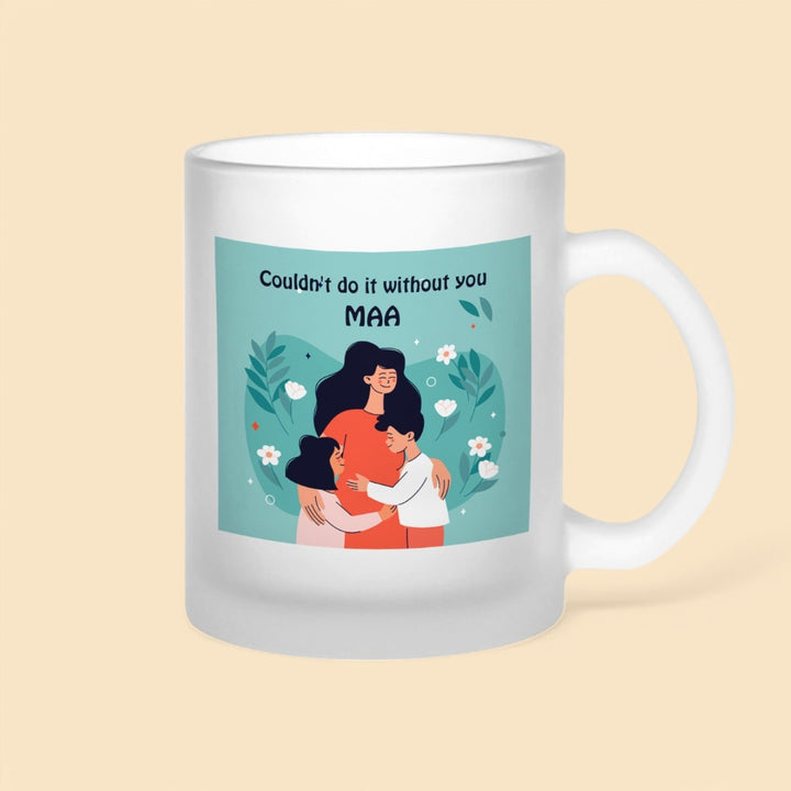 Printed Mother And Children Theme Glass Mug