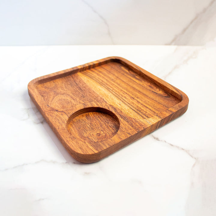 Handcrafted Acacia Wood Coffee & Cookie Platter