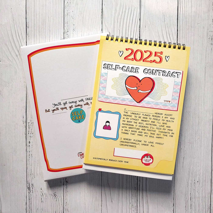Self-care Contract 2025 Spiral Calendar With Holidays | 10+ Freebies Included