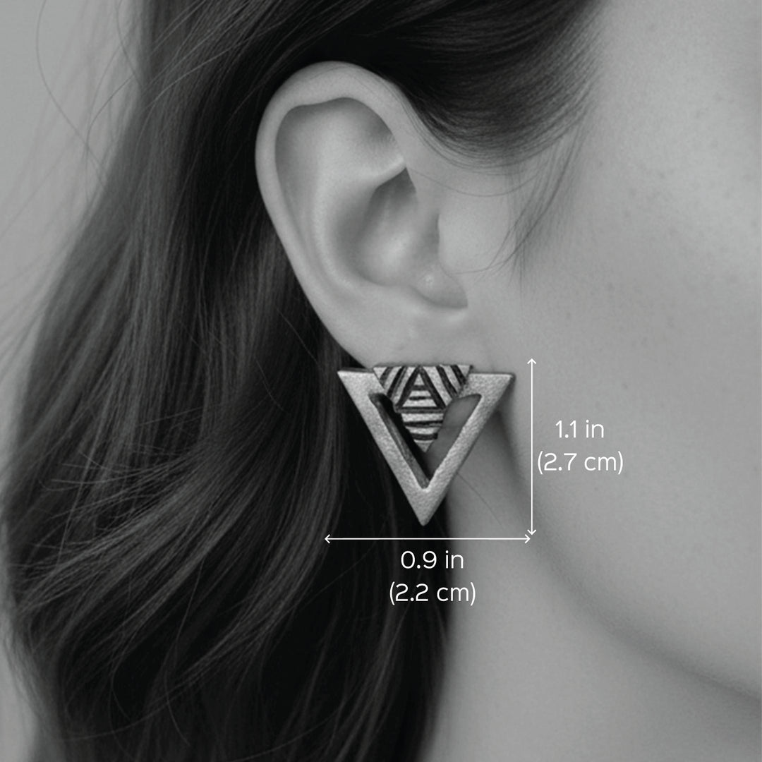Handmade Triangle Terracotta Earrings