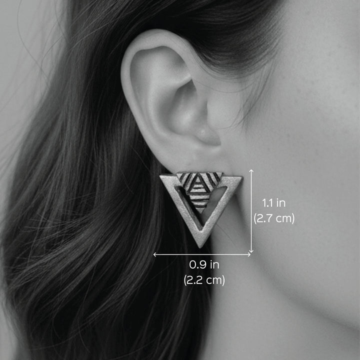 Handmade Triangle Terracotta Earrings