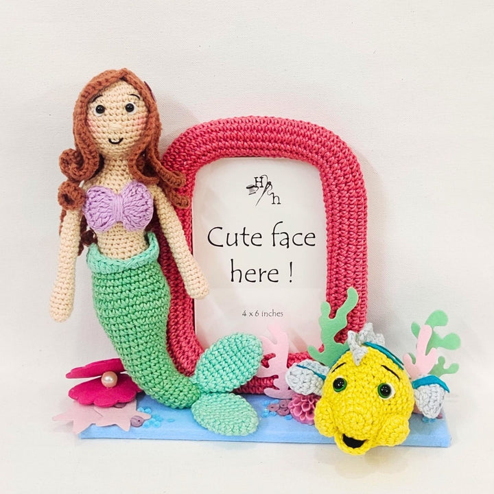 Handmade Crochet Mermaid Photo Frame for Kids