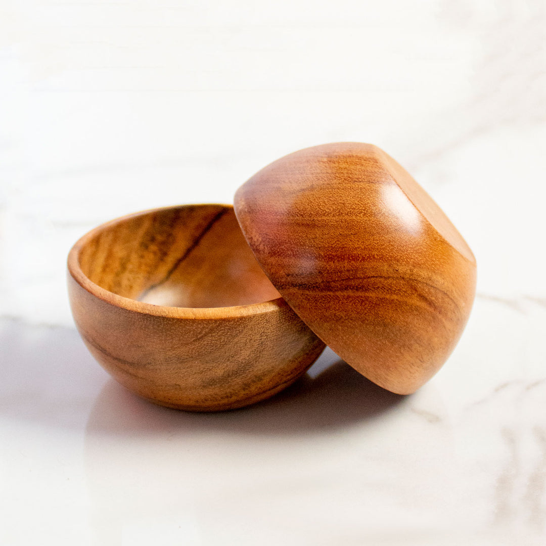 Handcrafted Acacia Wood Bowls - Set of 2