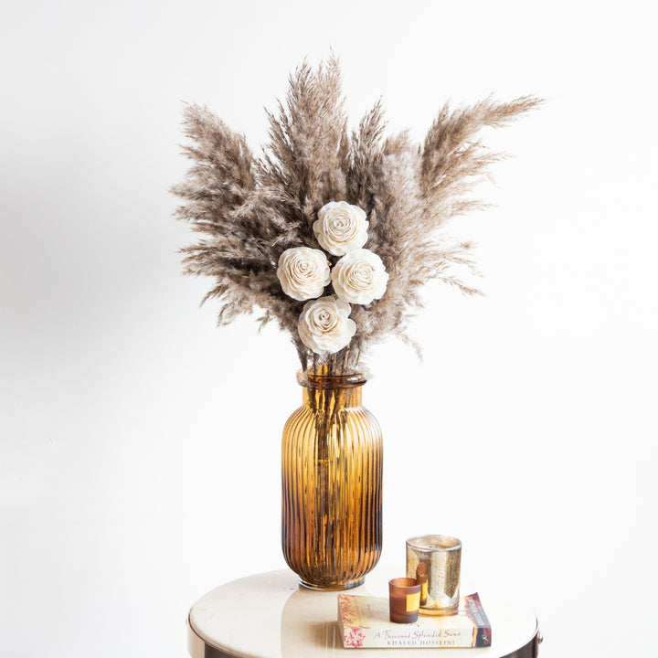 Handmade White Boho Pampas Dried Flower Bunch