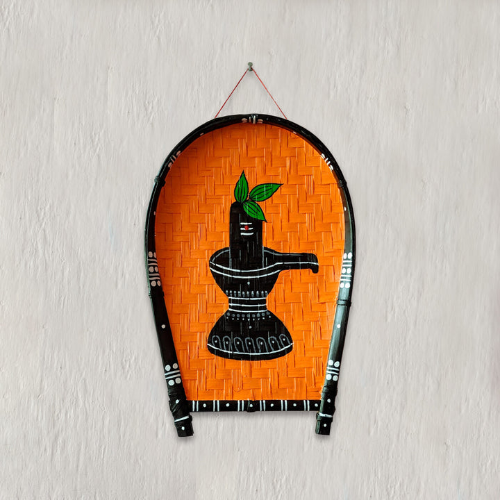 Handpainted Lord Shiva Kulo Auspicious Bamboo Wall Decor