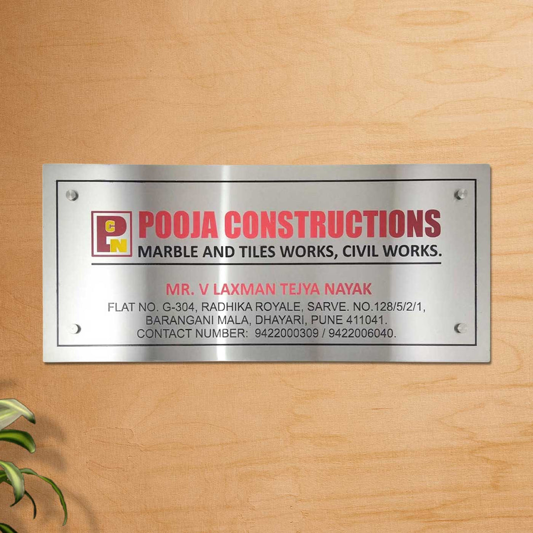 Personalized Engraved Stainless Steel Office Name Plate