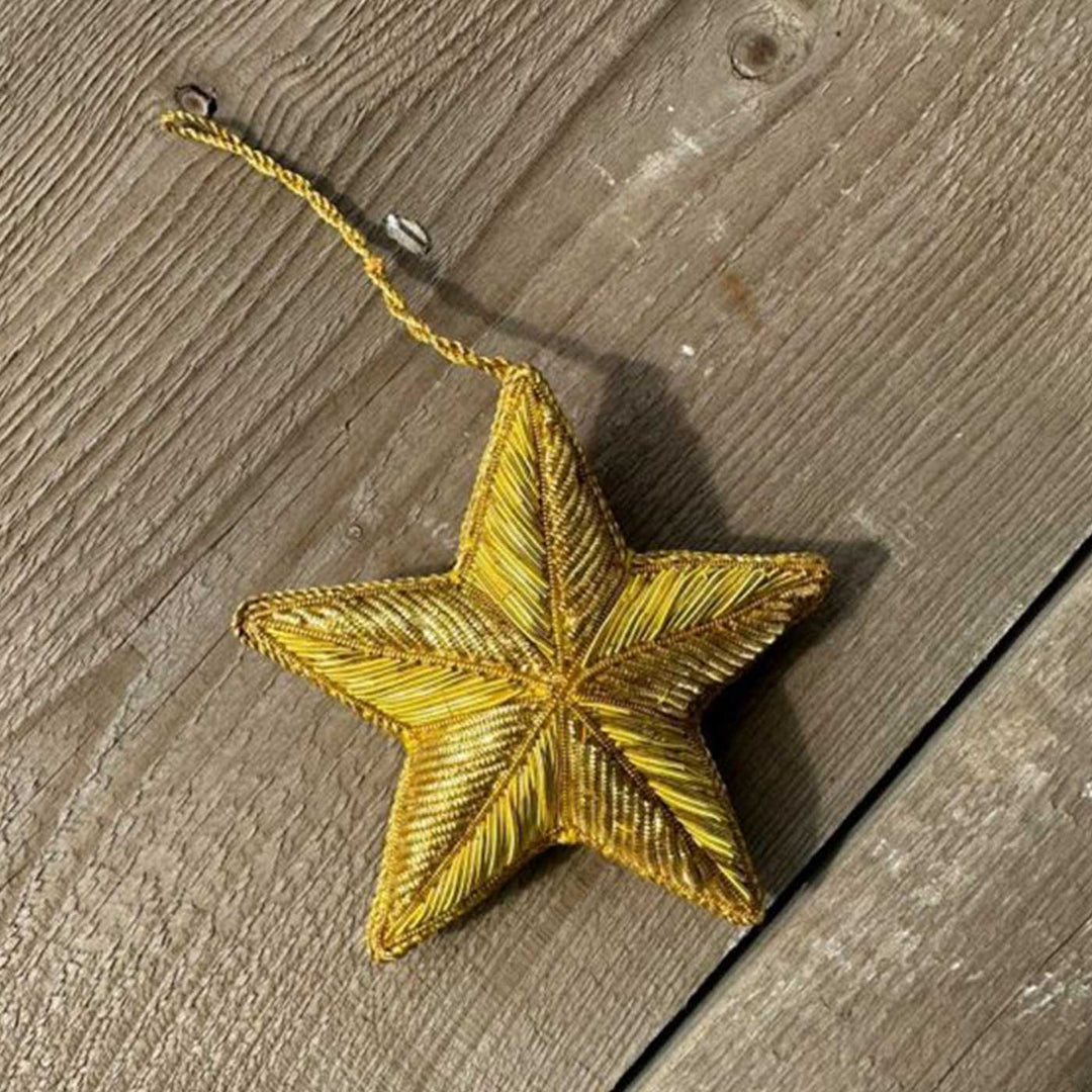 Gold Full Star Cotton Premium Zardozi Ornament