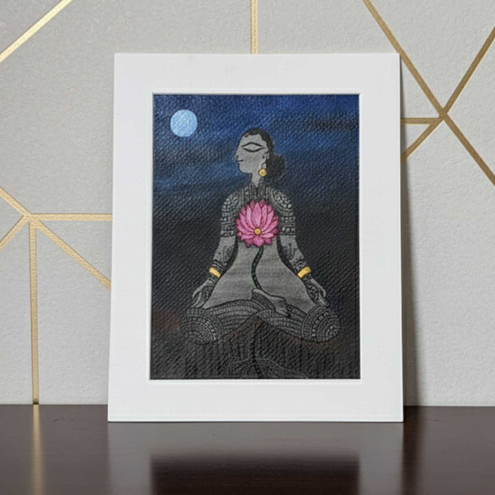 7 x 9  Inch | Sacred Akash | Original Hanpainted Madhubani Panch Tatva Painting | Natural Colors On Paper