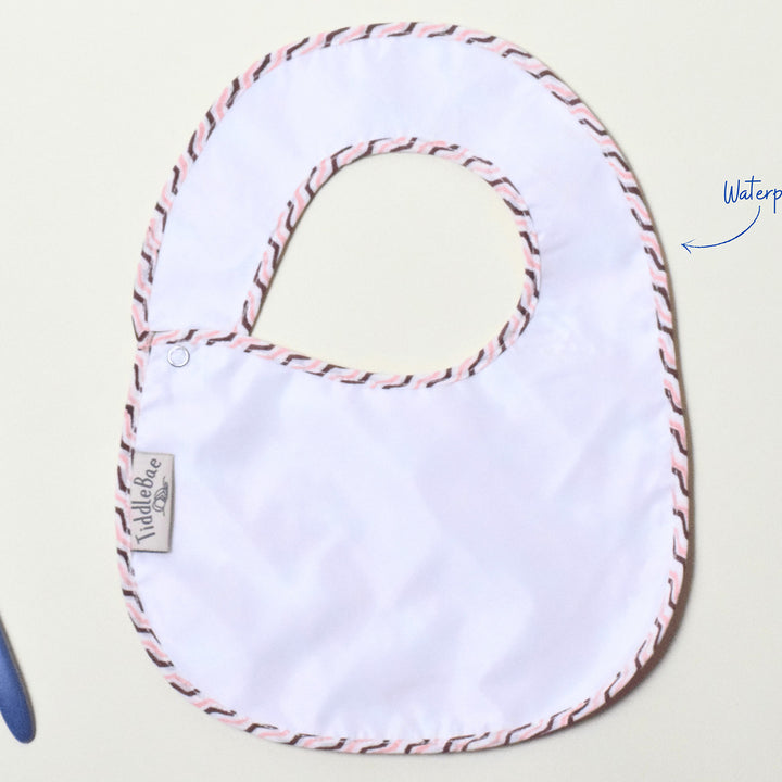 Block Printed Pink Puffy Bib
