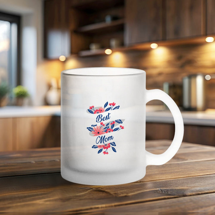 Printed Best Mom Theme Glass Mug