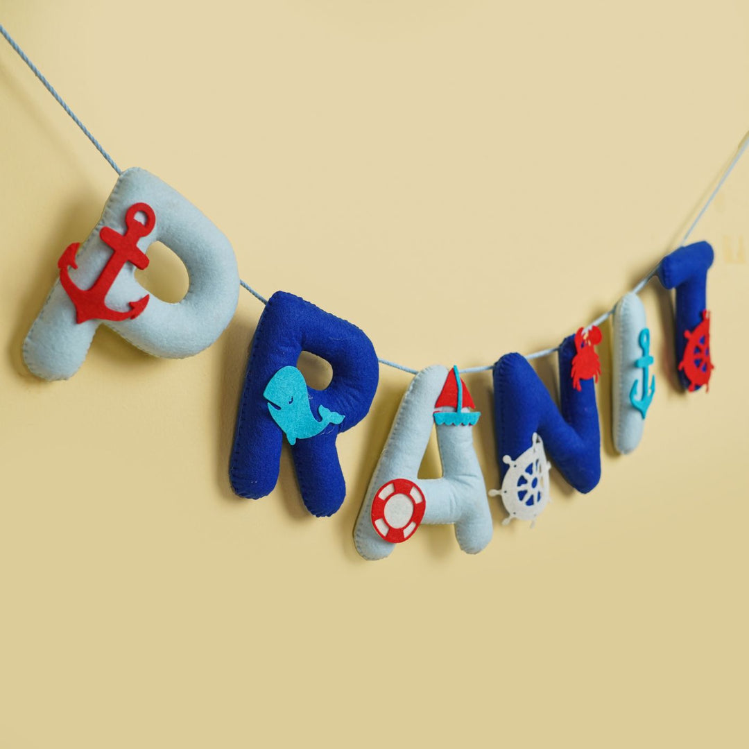 Handmade Personalized Felt Kids Bunting - Sea Anchor
