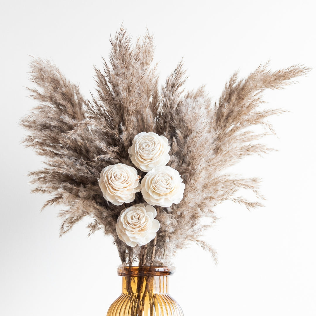 Handmade White Boho Pampas Dried Flower Bunch