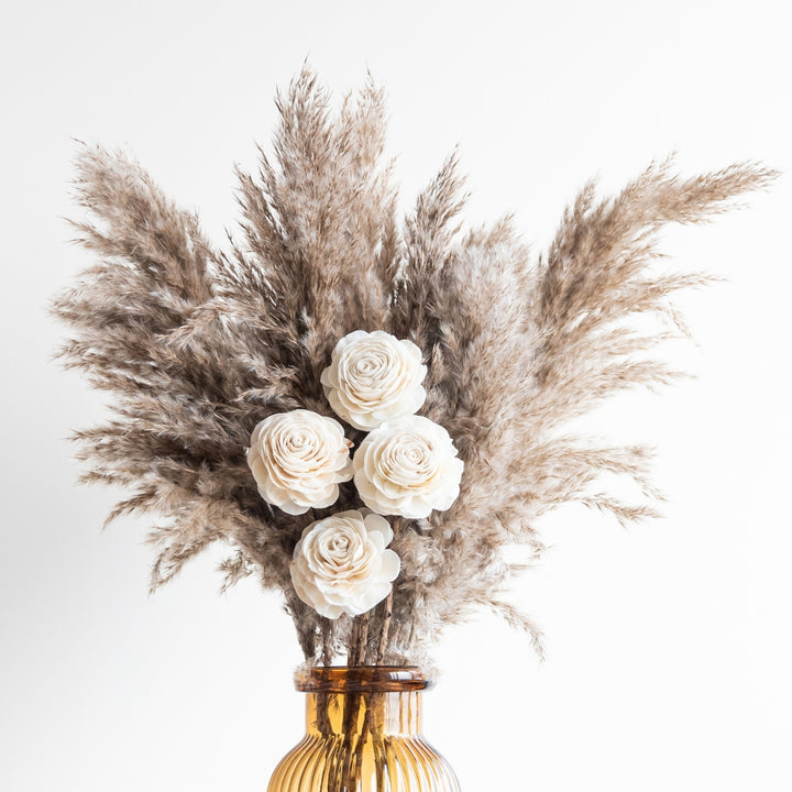 Handmade White Boho Pampas Dried Flower Bunch