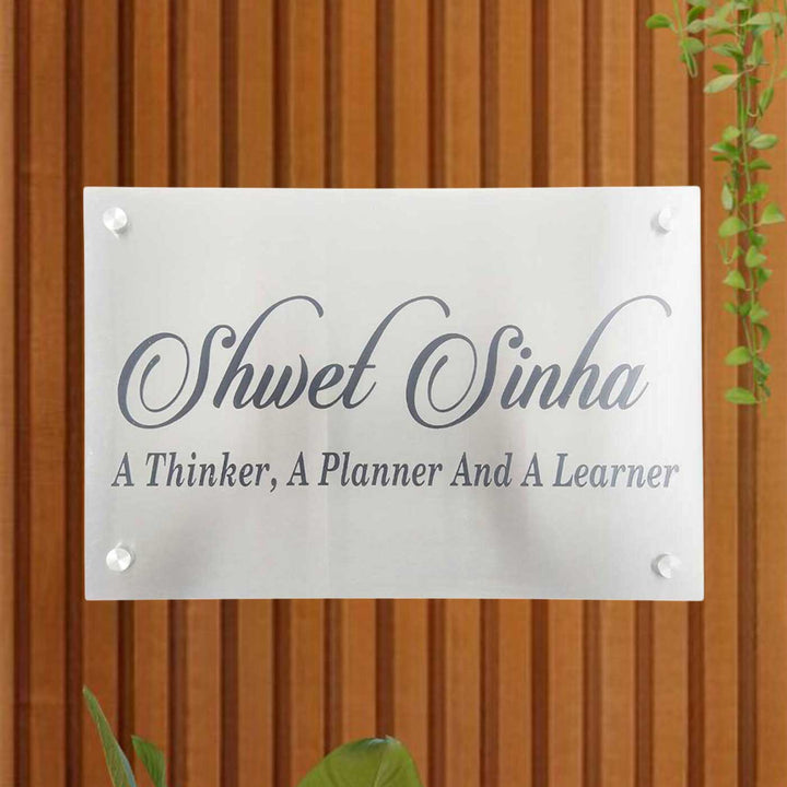 Personalized Engraved Minimalist Stainless Steel Name Plate