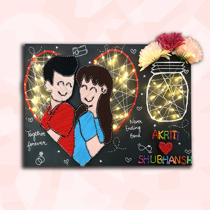 Photo Personalized String Art Heartstring Wooden Name Plate