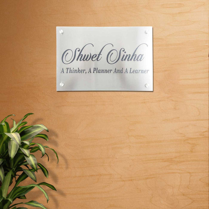 Personalized Engraved Minimalist Stainless Steel Name Plate