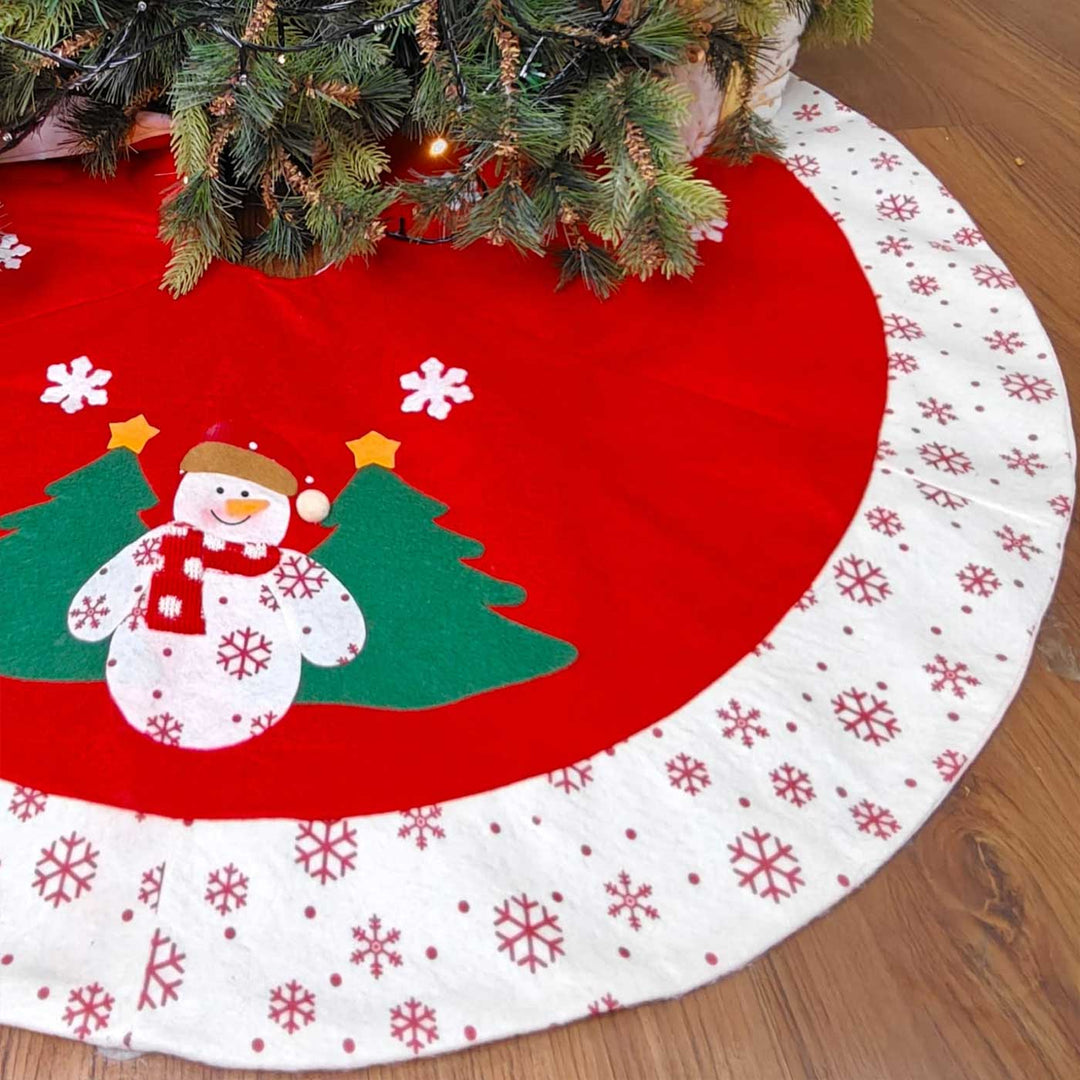 Personalized Handmade Snowman Wonderland Tree Skirt | 42 Inches