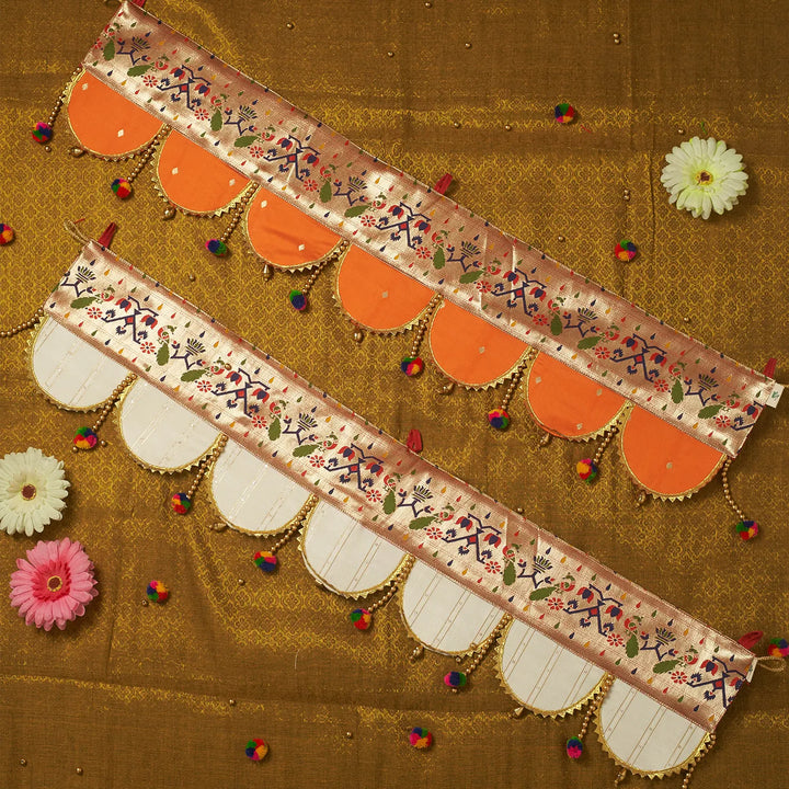 36 Inch | Paithani Handmade Beaded Decorative Silk Toran