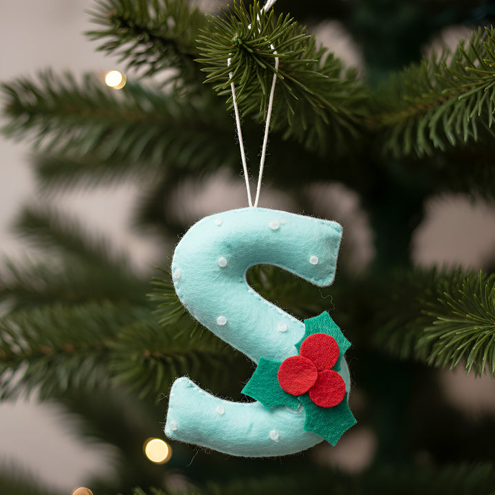 Personalized Initial Felt Ornament For Christmas Decoration