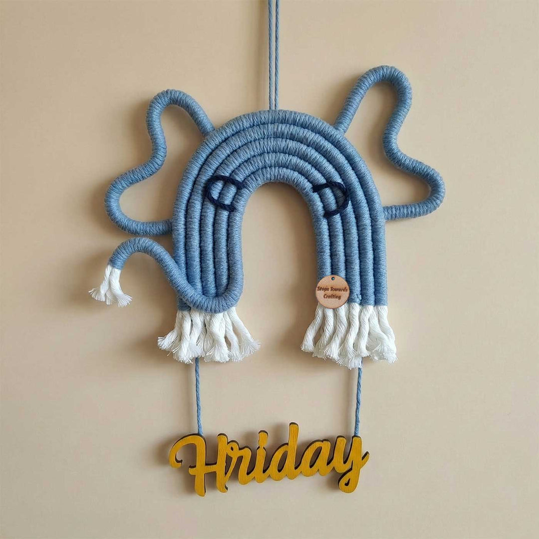 Personalized Macrame Elephant Theme Kids Name Plate