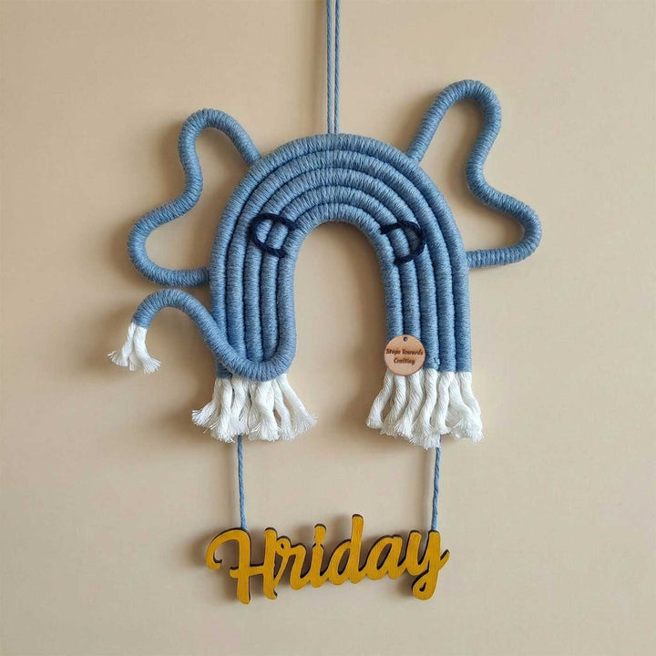 Personalized Macrame Elephant Theme Kids Name Plate