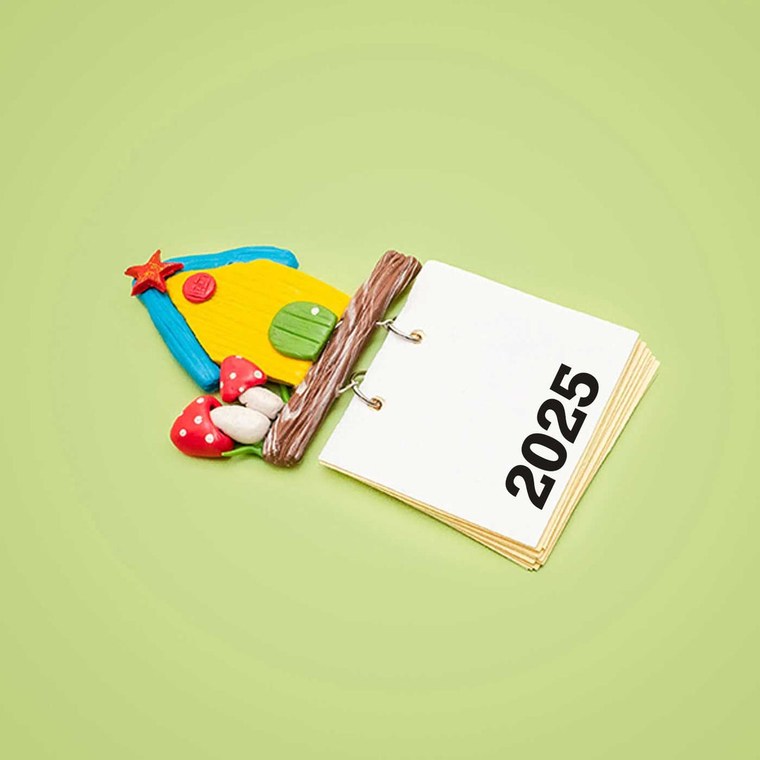 Yellow Birdhouse 2025 Clay Calendar Magnet