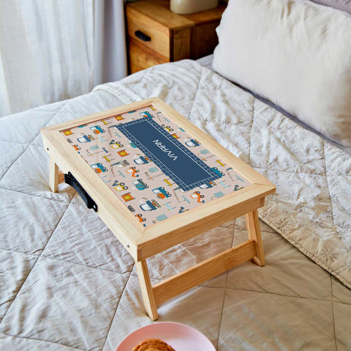 Personalized Construction Site Theme Wooden Foldable Desk