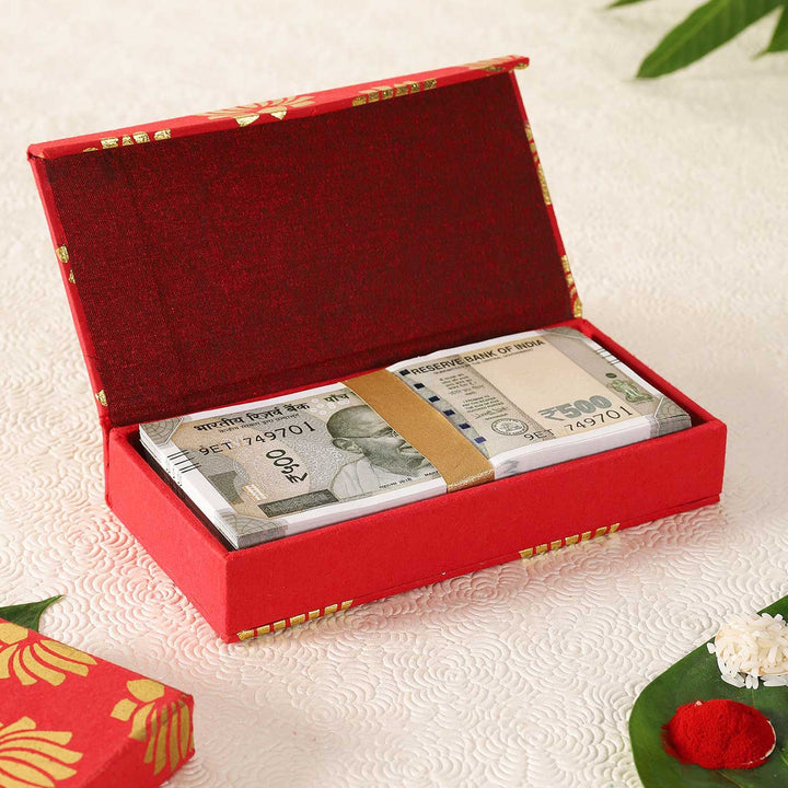 Handmade Red Lotus Design Paper Gift Box