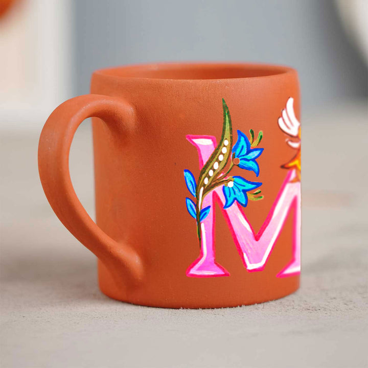 Personalized Hand-Painted Monogram Fairy Theme Terracotta Mug